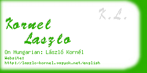 kornel laszlo business card